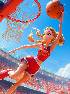 正在赛场打篮球的年轻女孩图片