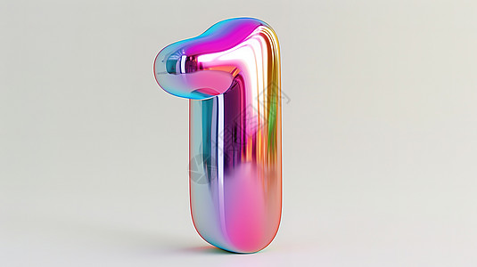 3D彩虹创意数字1图片