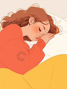 正在睡觉的卡通女孩图片