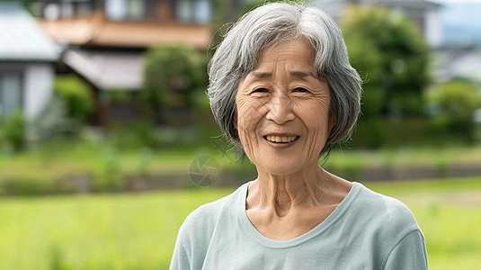 面带微笑慈眉善目的老奶奶图片
