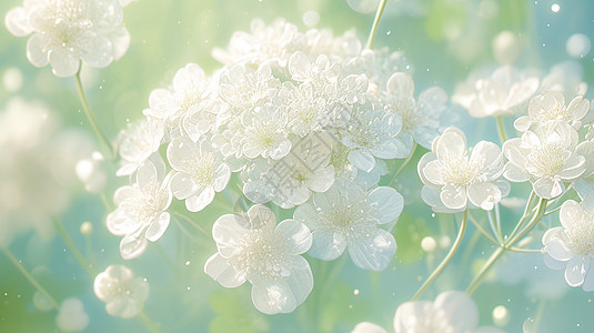 白色梦幻唯美的小野花图片
