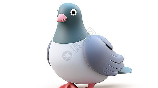 灰色鸽子3D图标图片