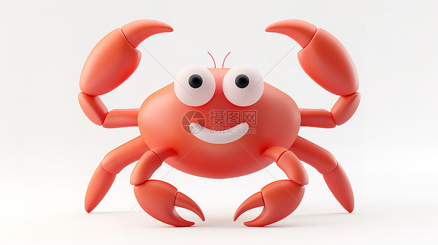 螃蟹3D图标图片