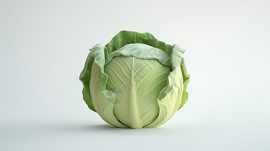 白色背景包菜蔬菜3D图标图片