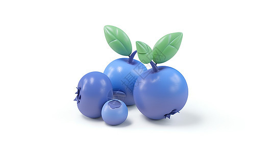 蓝莓水果3D图标图片