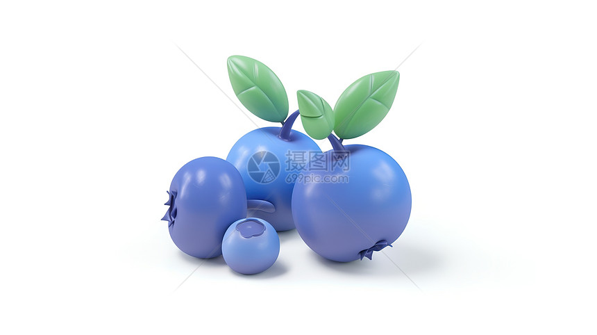 蓝莓水果3D图标图片