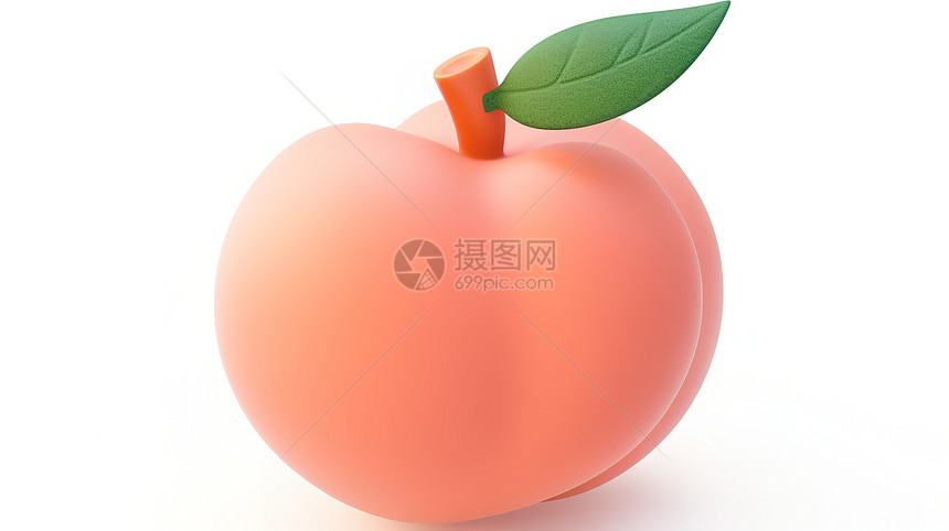 可爱的水果桃子3D图标图片