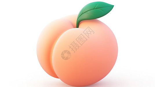 水果桃子3D图标图片