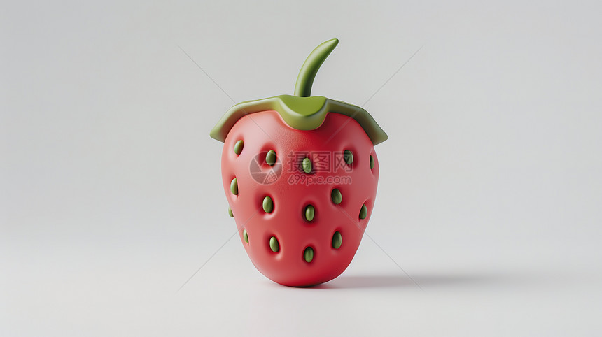 草莓3D图标图片
