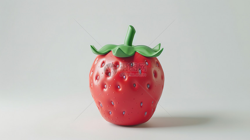 草莓3D立体图标图片