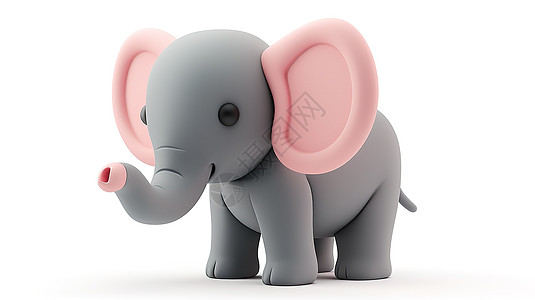 可爱的大象宝宝3D图标背景图片