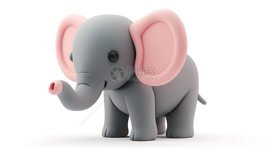 可爱的大象宝宝3D图标图片