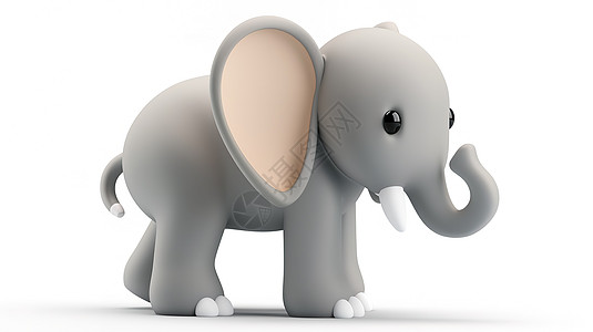 可爱的大象宝宝3D立体图标图片