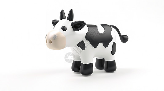 立体奶牛3D图标高清图片