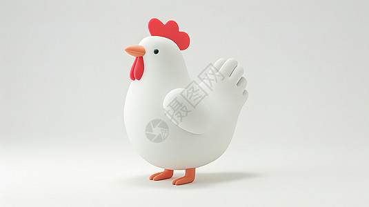 可爱的母鸡3D立体图标图片