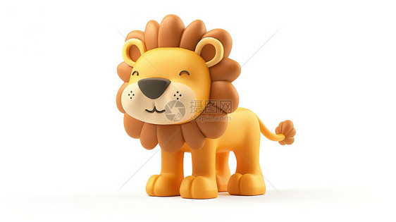 可爱的小狮子3D图标图片
