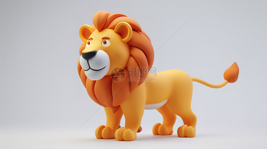 可爱的小狮子3D立体图标图片