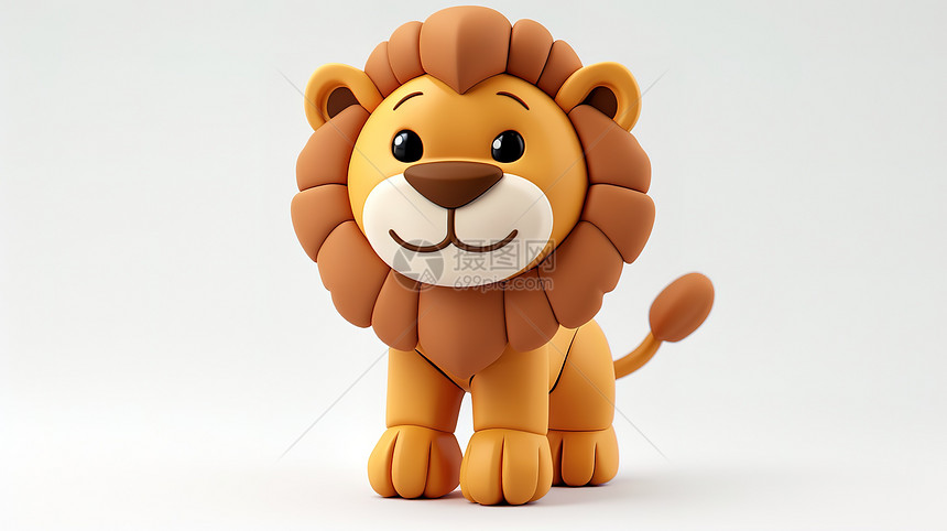 可爱的小狮子立体3D图标图片