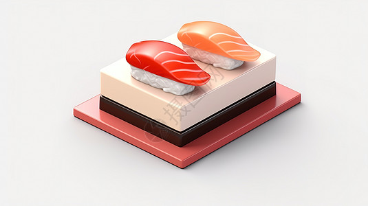 日式料理寿司3D立体图标图片