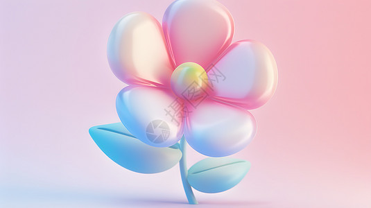 可爱的卡通梦幻花朵3D图标图片