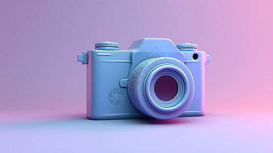3D图标粉色背景照相机图片