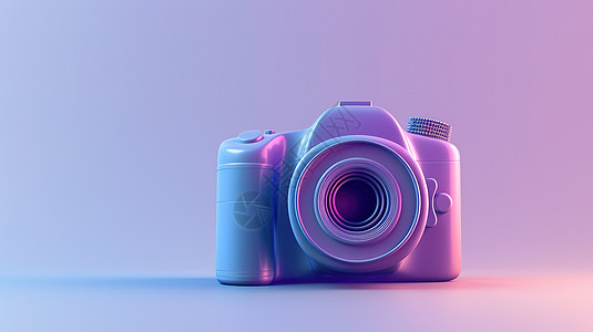 粉紫色背景的照相机图片