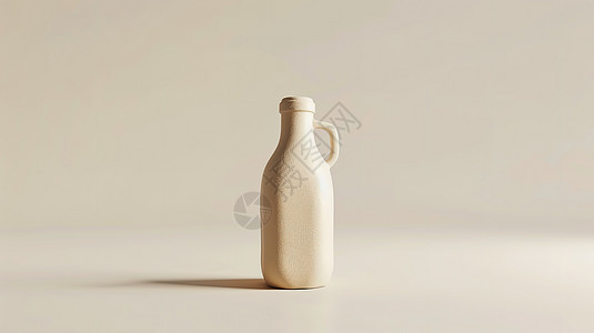 灰色背景牛奶瓶子3D图标图片