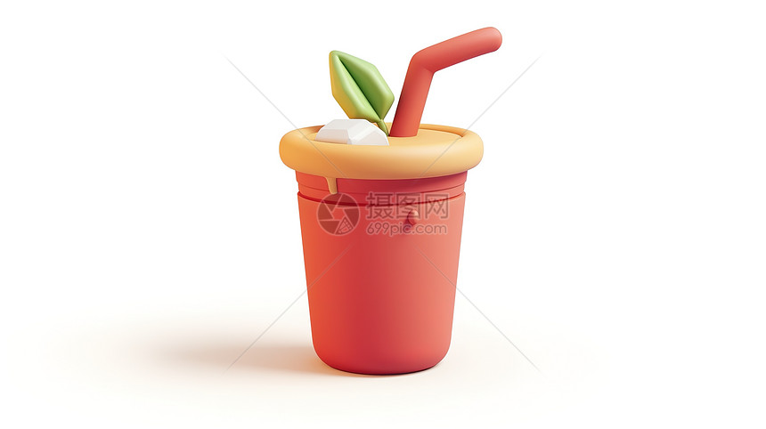 果汁饮料立体3D图标图片