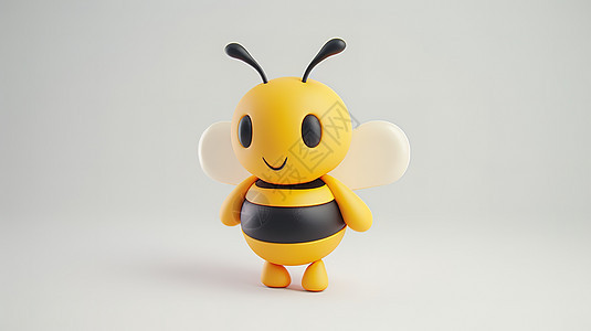 可爱小蜜蜂3D图标背景图片