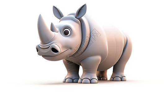 立体犀牛3D图标图片