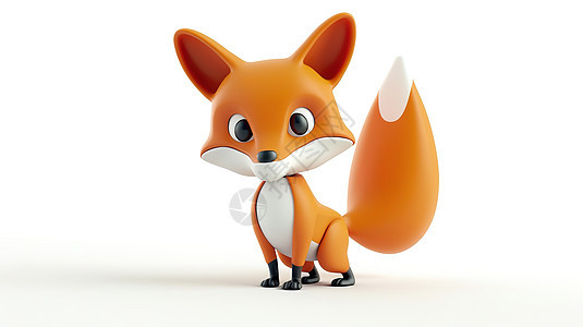 狐狸3D图标背景图片