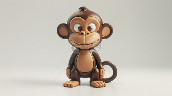 立体可爱的猴子3D图标图片