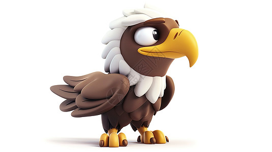 鸟类老鹰3D立体图标插画
