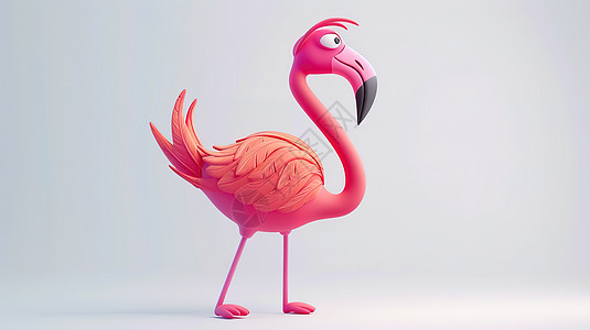 火烈鸟立体3D图标图片