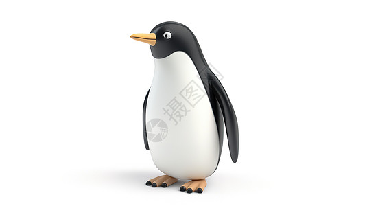 企鹅3D图标背景图片
