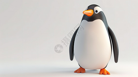 立体企鹅3D图标图片