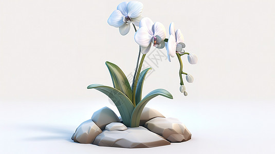 立体兰花3D图标高清图片