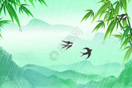 雨滴PNG清明GIF高清图片