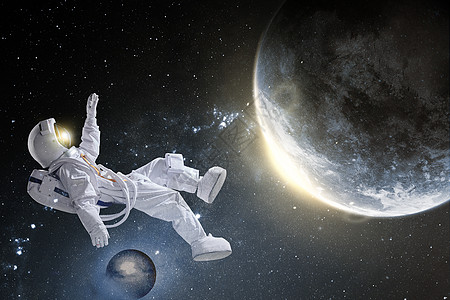 宇航员航天飞行背景图片