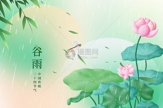 谷雨清新背景图片