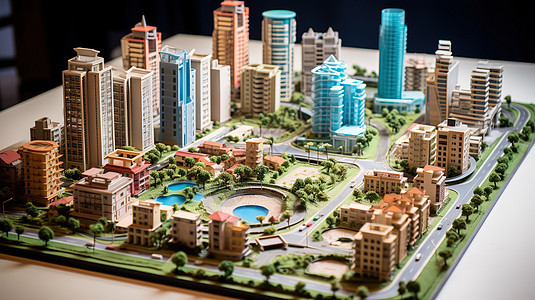 房地产沙盘3D模型背景图片