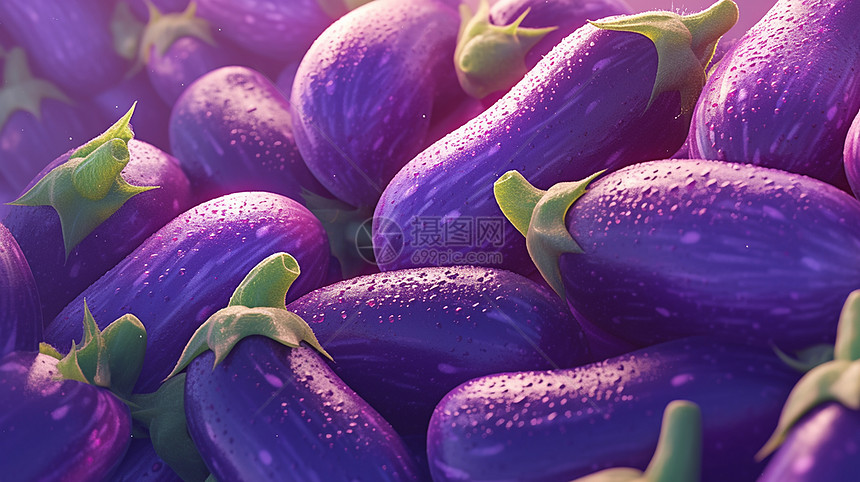 紫色可爱的茄子图片
