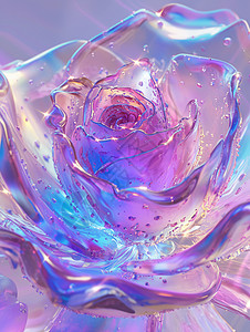 紫玫瑰花彩色梦幻超现实玫瑰花插画