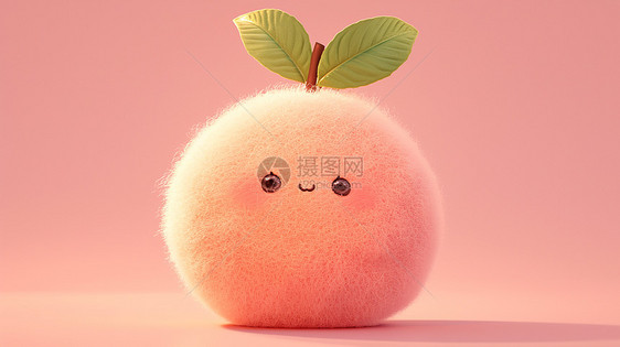 粉色可爱的卡通桃子形象图片