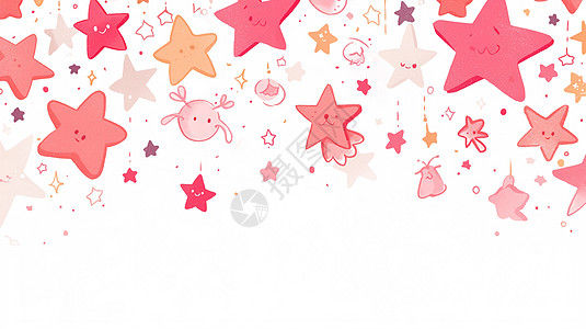 粉色可爱的小星星背景图片