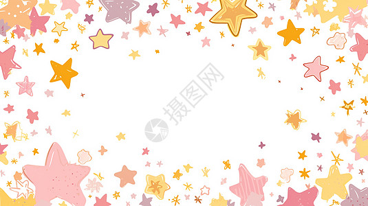 粉色可爱的卡通星星背景图片