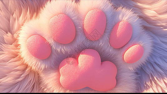 可爱的粉色的猫爪图片