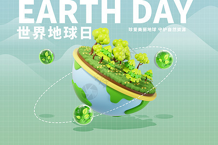 世界地球日绿色创意地球图片
