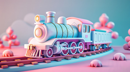 小火车立体3D图标图片