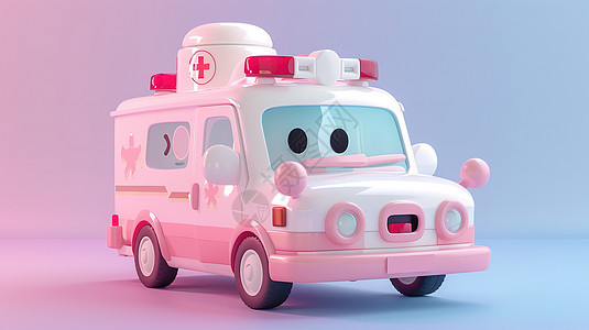 救护车立体3D图标图片